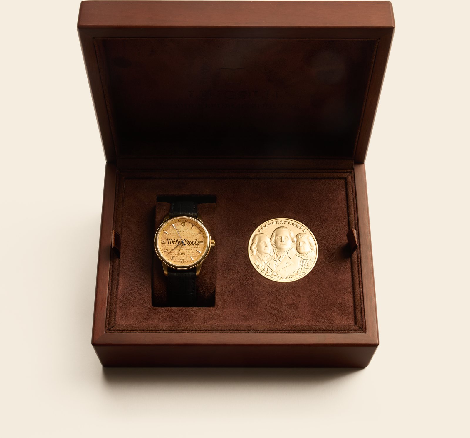 The We The People Chapter Set in its solid oak display case